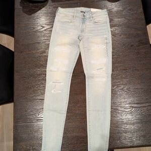 NWT American Eagle Super Low Jegging 8 X-long 8 XL 8XL Light Stretch Skinny Jean
